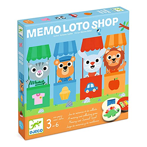DJECO- Juego Memo Loto Shop Habilidad, Multicolor (38537)