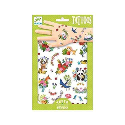 DJECO Primavera Tatuajes temporales, Floral, Multicolor, 1 Stück (1er Pack) (DJ09591)