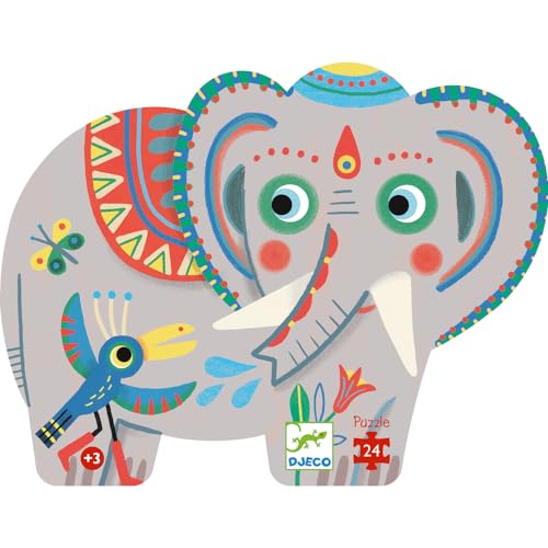 Djeco - Puzzle Silhouette - Elefante D Asia
