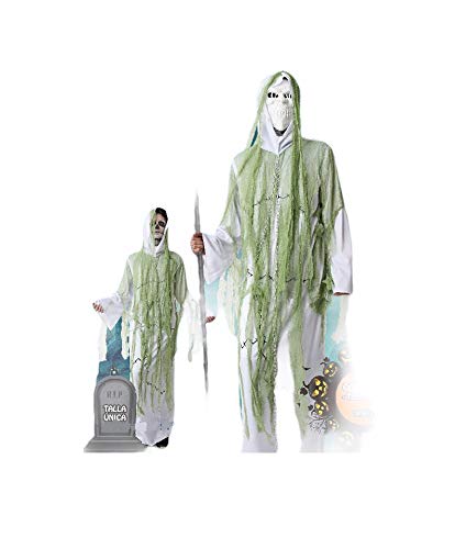 DM Disfraz de Fantasma harapos Incluye: Túnica con capucha y máscara. Talla Única de adulto hombre.