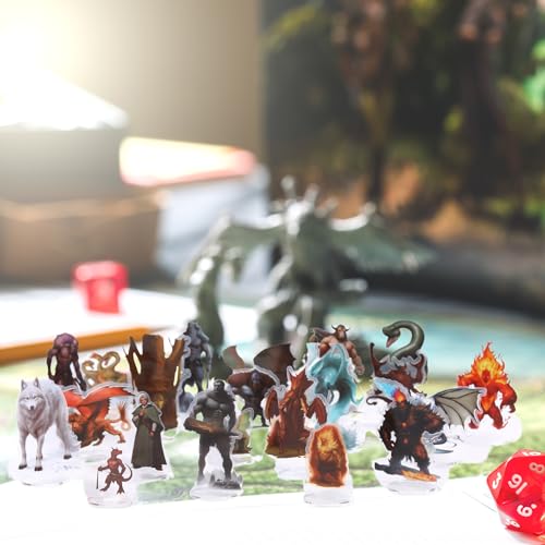 DND Miniatures Dungeons and Dragons - Juego de iniciación de 170 miniaturas de arte de fantasía para D&D 5E, figuras planas de plástico Pathfinder para juegos de rol de mesa TTRPG, accesorios únicos