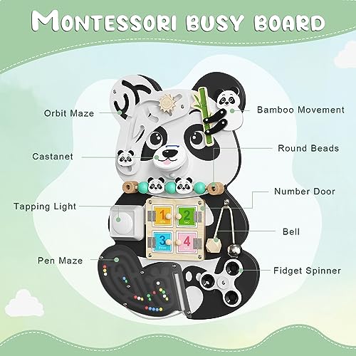 Do-Electr Tablero Montessori 1-6 años Busy Board - Tablero Actividades Montessori Desarrollo de Habilidades Motoras Finas