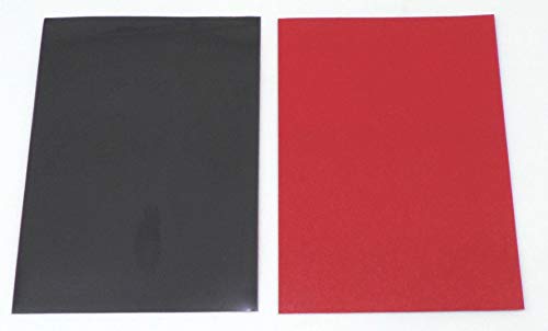 docsmagic.de 100 Premium Bi-Color Card Sleeves Mat Red/Black Standard Size 66 x 91 Fundas Roja Negra
