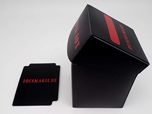 docsmagic.de Deck Box Big + 100 Double Mat Black Sleeves Standard - Caja & Fundas Negra - PKM - MTG