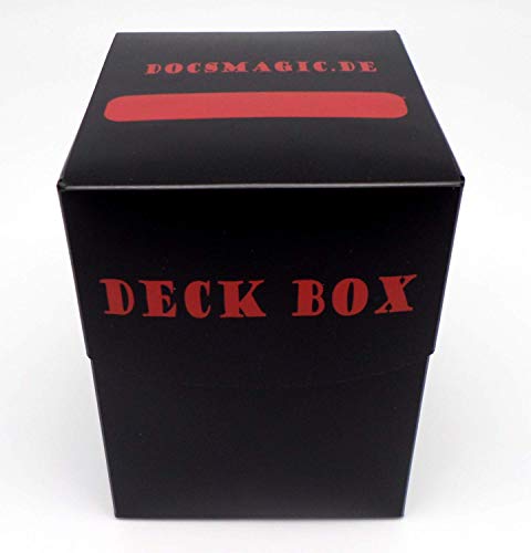 docsmagic.de Deck Box Big + 100 Double Mat Black Sleeves Standard - Caja & Fundas Negra - PKM - MTG