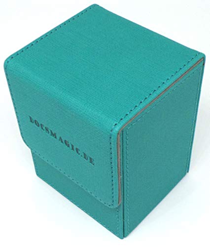 docsmagic.de Premium Magnetic Flip Box (80) Mint + Deck Divider - MTG PKM YGO - Caja Aqua