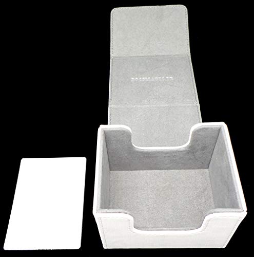 docsmagic.de Premium Magnetic Sideflip Box 100 White + Deck Divider - MTG - PKM - YGO - Caja Blanco
