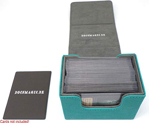 docsmagic.de Premium Magnetic Sideflip Box 80 Mint + Deck Divider - MTG - PKM - YGO - Caja Aqua