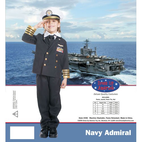 Dress Up America Disfraz de Almirante Azul Marino para Niños