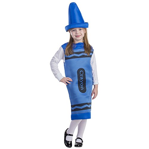 Dress Up America Disfraz de crayón para niños - Disfraz de crayón azul para niñas y niños - Gran conjunto de disfraces de juego de rol