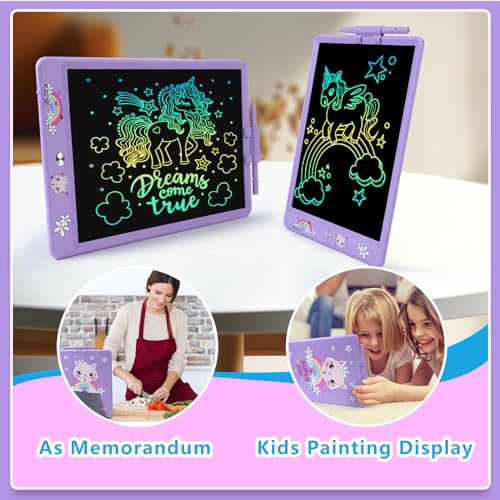 DYNASONIC (DYNA-PM Gato Tableta Escritura LCD Color de 10 Pulgadas para niños. Pizarra magnética para Dibujar. Juguete Educativo. Regalo para niño. Pizarra Infantil 2 3 4 5 6 7 8 9 años