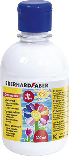 Eberhard Faber 575400 - EFA Color blanco opaco en frasco de 300 ml, inodoro y lavable, para mezclar y divertirse pintando de forma creativa en la escuela y en el tiempo libre