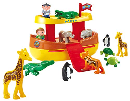 Ecoiffier - Arca de Noé juego de construcción, incluye 2 figuras y 12 animales, adecuado a partir de 18 meses