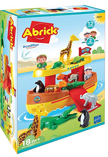 Ecoiffier - Arca de Noé juego de construcción, incluye 2 figuras y 12 animales, adecuado a partir de 18 meses