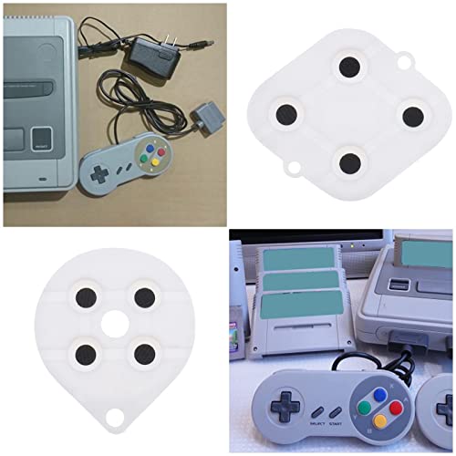 ECSiNG 2 juegos de almohadillas de botón de silicona conductiva botón de repuesto de botón de reparación kit de contactos compatible con Super SNES controlador