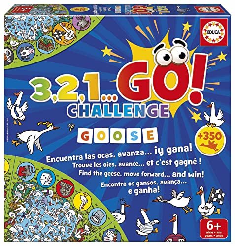 Educa - 3,2,1 GO Challenge Oca Dónde están Las ocas Encuéntralas para avanzar por Las Casillas del Recorrido y GANA De 2 a 4 Jugadores a Partir de 6 años (19420)