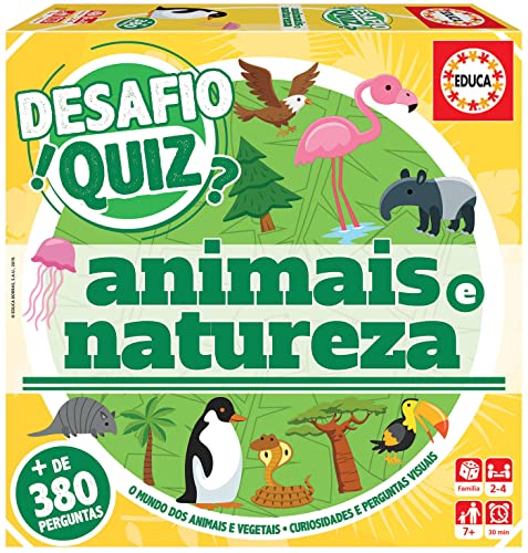 Educa - Desafio Quiz-Descobrir Os Animais E A Natureza. Jogo de perguntas e respostas. + 6 Anos. Ref (18222)