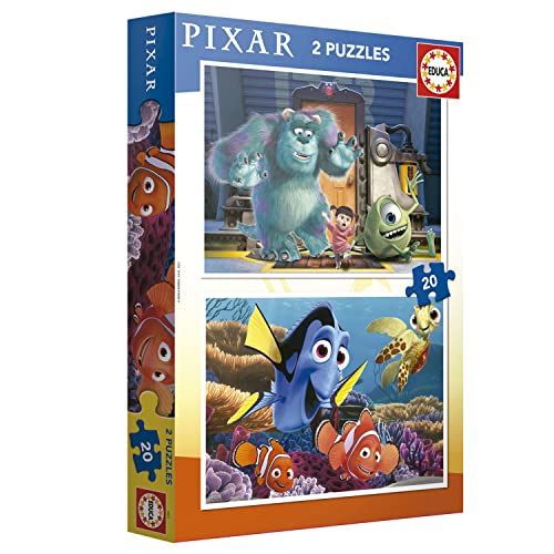 Educa - Disney Pixar | Set de 2 Puzzles Infantiles con 20 Piezas. Medida aproximada una Vez montado: 28 x 20 cm. Compuesto por Grandes Piezas Perfectamente acabadas. A Partir de 4 años (19673)