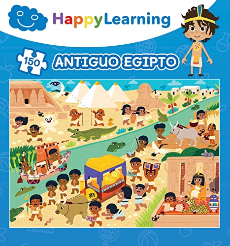 Educa - Egipto - Puzzle Happy Learning, Puzzle de 150 Piezas, Incluye lámina con Actividades para Aprender curiosidades, Medida aproximada del Puzzle: 48 x 34 cm, A Partir de 6 años (19318)