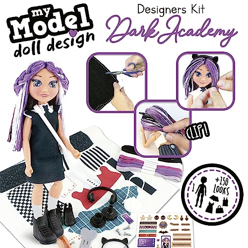 Educa - My Model Doll Design Dark Academy Fashion Style. Kit para convertirte en diseñador y Estilista. Manualidad para niños a Partir de 6 años (19827)