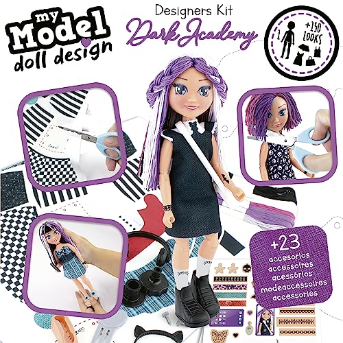 Educa - My Model Doll Design Dark Academy Fashion Style. Kit para convertirte en diseñador y Estilista. Manualidad para niños a Partir de 6 años (19827)