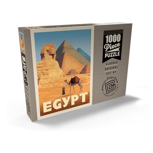 Egipto: Pirámides Y Gran Esfinge, Póster De Época - Premium 1000 Piezas Puzzles - Colección Especial MyPuzzle de Anderson Design Group