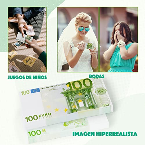 EIGHT4TWO® 100 x € 100 Dinero Juguete - Billetes de 100 Euros Falsos al 75% Dinero Real - Billetes Euros Falsos para Jugar - Fake Money - Billetes de Juguete no es Dinero Real (100x100€ - 75%)