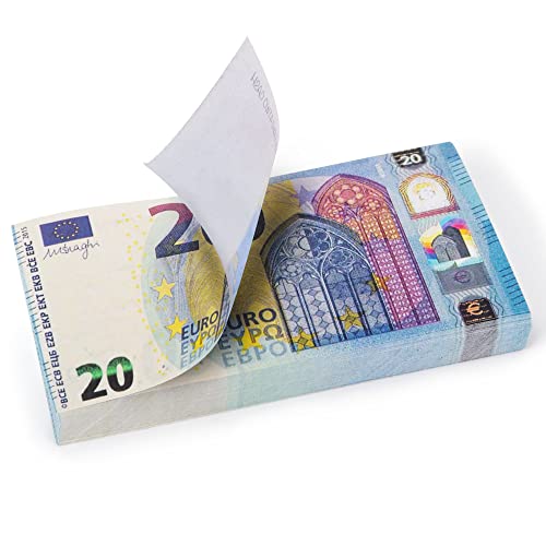 EIGHT4TWO® 100 x € 20 Dinero Juguete - Billetes de 20 Euros Falsos al 125% Dinero Real - Billetes Euros Falsos para Jugar - Fake Money - Billetes de Juguete no es Dinero Real (100x20€ - 125%%)