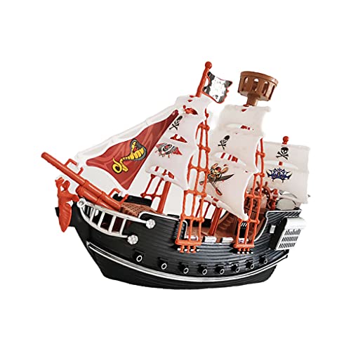 EIOLWJIEO Juguetes de Piratas Barco de Piratas Juguete Accesorios de navegación Adorno de Escritorio único Interesante Niños Barco de Juguete para el jardín de Infantes en casa