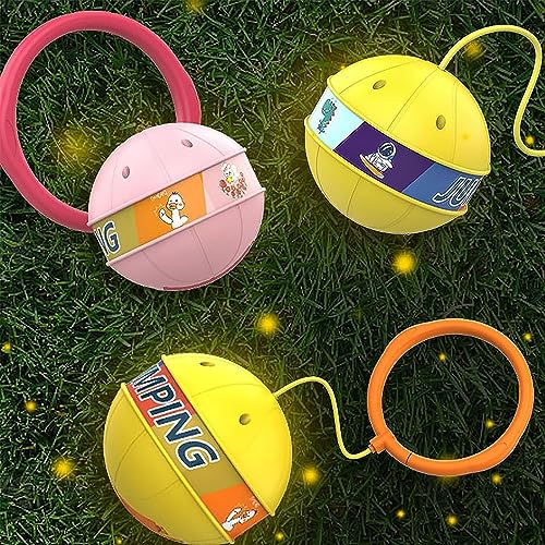 EKIDAZ Glowing Bouncing Ball,Flashing Skip Ball ，Bouncing Balls for Kids, Glowing Bouncing Ball,Light-Up Bouncing Ball,Orbit Ball Toy Glow in The Dark Balls,Glowing Bouncing Ball (Pink)