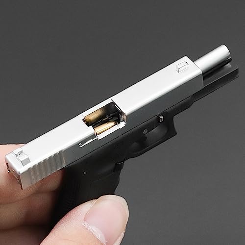 Empire Alloy G17 Tactical Keychain Mini 1: 3 pistola de metal con 6 balas, llavero de pistola con partes móviles, colección de modelos de armas, colgante de bolsa para fanáticos del ejército