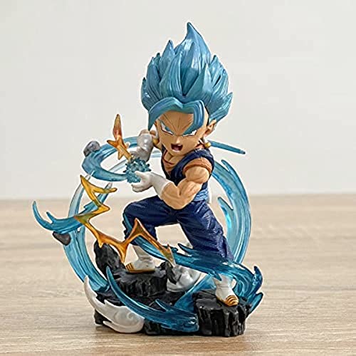 ENFILY Figuras de Dragon Ball WCF, Figura de acción Vegetto Estatua del pelo 10 cm/3,9 pulgadas Azul Escena Animada Figura Figura Modelo de juguete Colecciones