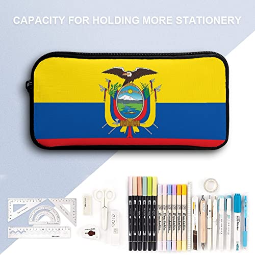 Estuche para lápices con diseño de la bandera de Ecuador para viajes, bolsa de almacenamiento pequeña para organizar maquillaje