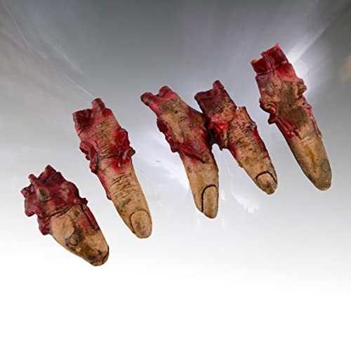 EXCEART 5 Piezas de Vampiro Fuera de La Fiesta Dedos de Zombi Rotos Lugar de Decoración de Dedos Sangre Aplastando El Cuerpo de La Mano Sangrienta de Halloween Casa Realista de Cosplay de