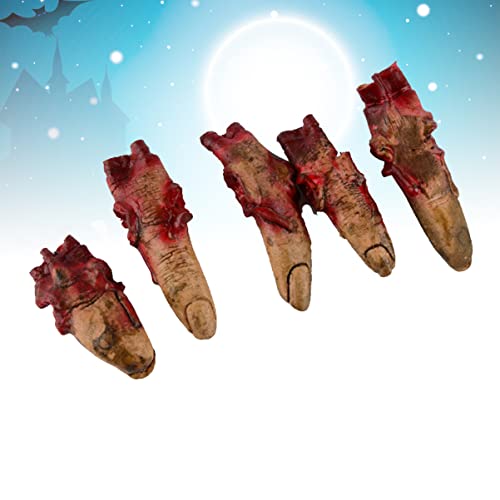 EXCEART 5 Piezas de Vampiro Fuera de La Fiesta Dedos de Zombi Rotos Lugar de Decoración de Dedos Sangre Aplastando El Cuerpo de La Mano Sangrienta de Halloween Casa Realista de Cosplay de