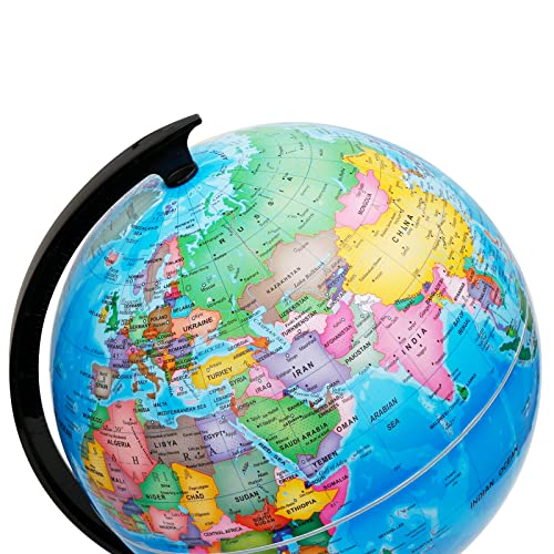 Exerz 30cm Globo Terráqueo - Mapa en inglés - Montado por ti Mismo - Educativo/Geográfico/Político - Escuela, el Hogar la Oficina