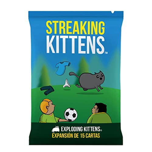 Exploding Kittens - Juego de Cartas en Español - EKIEK01ES & EKIEK05ES - Streaking - Expansión en Español