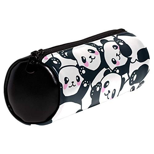 EZIOLY Panda Hands Up - Estuche para lápices de piel, monedero, bolsa de maquillaje para escuela, trabajo y oficina