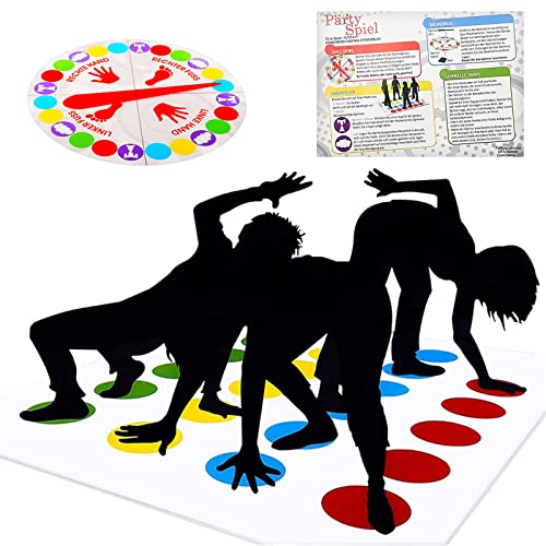 FANCYWUXI Twister Juego Twister Gigante Infantil Juegos Mesa Divertidos Juegos Habilidad Juegos De Suelo Gaming Familiar Divertidos Juegos Habilidad Adultos Niños A Partir De 6 Años para 2-4 Personas