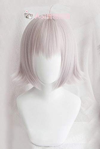 Fate/Grand Orde FGO Jeanne d Arc alter Joan of Arc Silver Pink Purple Heat Resistant Cosplay Costume Wig + Track + Cap basic wig