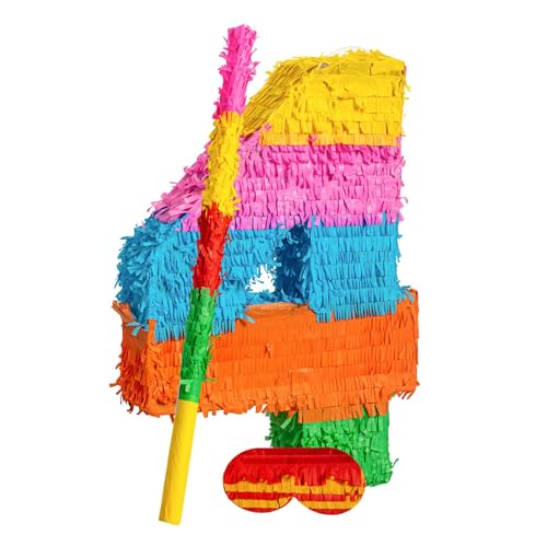 Fax Número de Patata 4 Piñata Conjunto con el palillo y los Ojos vendados - 50 x 7,5 x 35 cm - Rainbow
