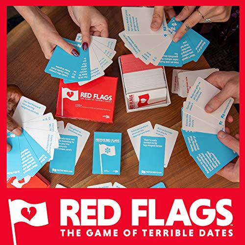 FESTIVE Red Flags : mazo de expansión para juego de cartas de citas terribles | Juego de fiesta para adultos, 75 cartas nuevas, 3 a 10 jugadores, a partir de 17 años