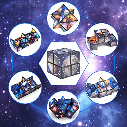 FGen Cubo mágica 2 en 1, Cubo mágico de Estrella 2 en 1, Magic 3D Puzzle Cubos, Descompresión Creativo, para niños y Adultos, Regalos de Juegos Educativos (A)