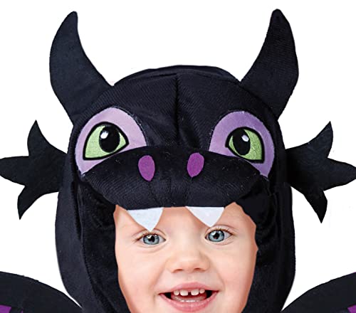 FIESTAS GUIRCA Disfraz de Dragón Negro con Alas para Bebé Niño - Disfraz Halloween de Bebé 12-18 Meses