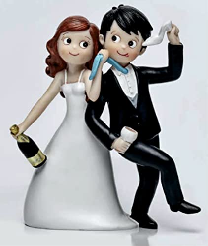 Figura boda tarta novios champán graciosos GRABADA muñecos personalizados para pastel divertidos originales