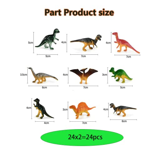 Figuras de juguete de dinosaurio, 48 piezas, pequeñas figuras de dinosaurio, mini dinosaurios, juguetes educativos para niños y niñas, regalos de cumpleaños infantiles