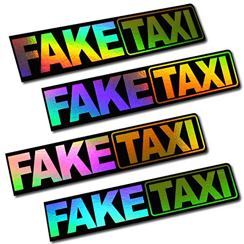 Finest Folia 2 pegatinas Faketaxi de 13 x 2,7 cm, falsas pegatinas para taxi Driver Fun Holograma Oilslick pegatinas para coche, moto, autobús, caravanas, accesorios de coche R103 (holograma)