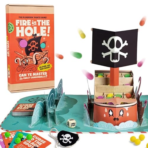 Fire in The Hole El juego de fiesta pirata sin plástico para niños, adolescentes y adultos, ecológico, biodegradable, sostenible Noche de juego familiar, juegos para niños, juegos para adultos,