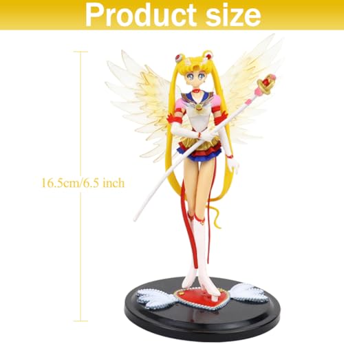 FISAPBXC Sailor Moon Figura, Sailor Moon Ornament, Anime Figure, Modelo de Muñeca de Personaje de Anime, Coleccionable Figura de Acción de Resina para Adolescentes Fiesta de Cumpleaños 16,5 cm