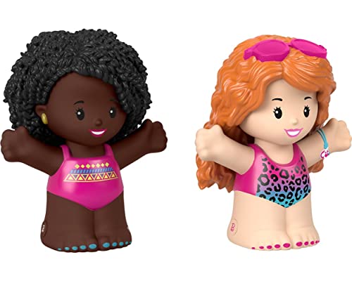 Fisher-Price Juego de figuras de nataci n Barbie Little People, paquete de 2 juguetes para ni os peque os y preescolares